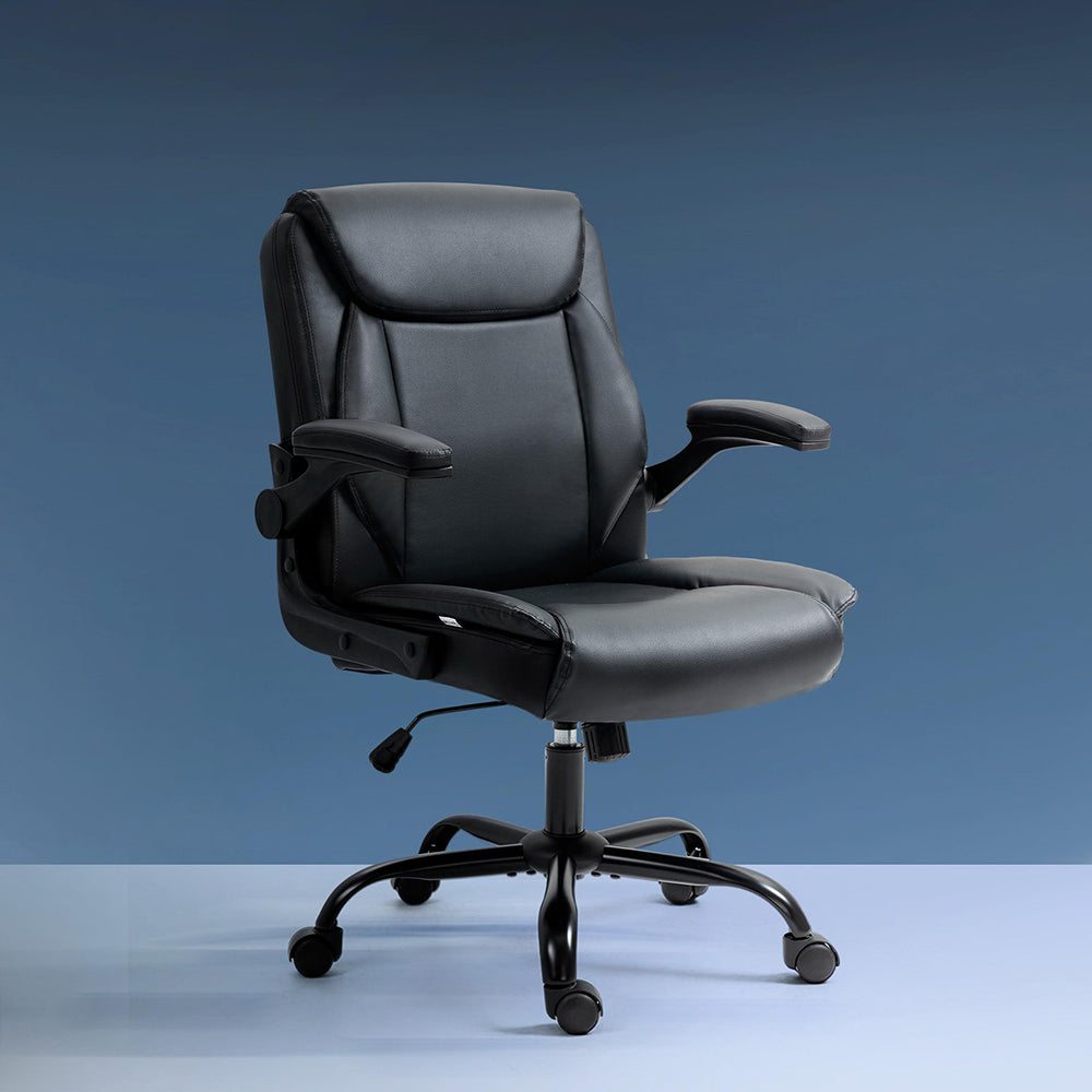 Artiss Black Mid-Back Executive Office Chair Contoured Design — Allure Home Collections