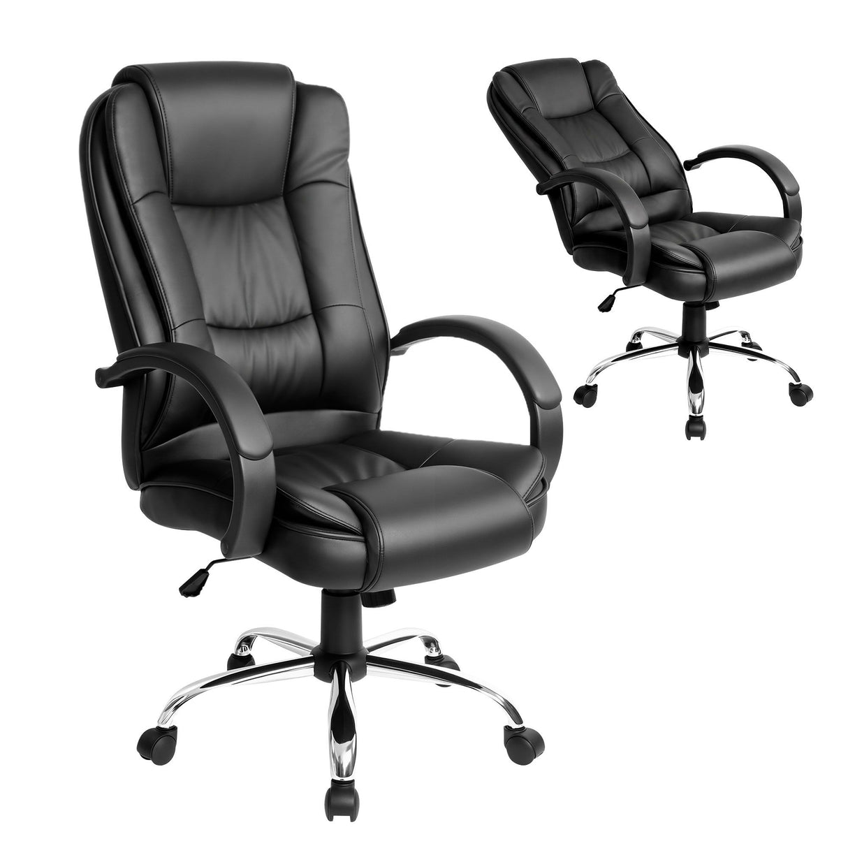 Margaret River black faux leather executive office chair
