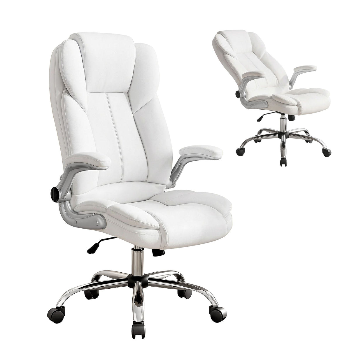 Northampton white executive office chair in faux leather