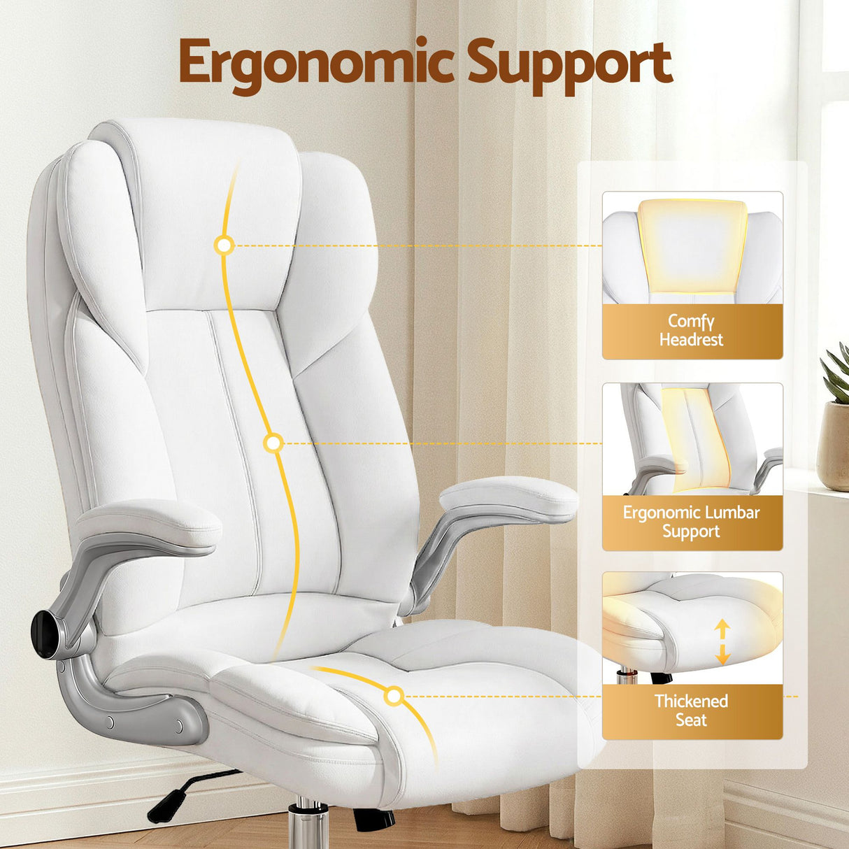 Northampton white executive office chair in faux leather