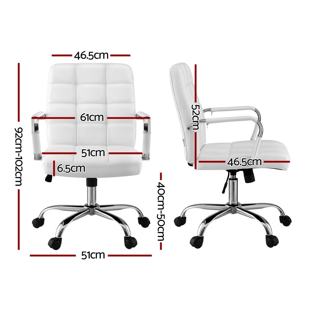Jurien Bay white faux leather executive office chair, view 2