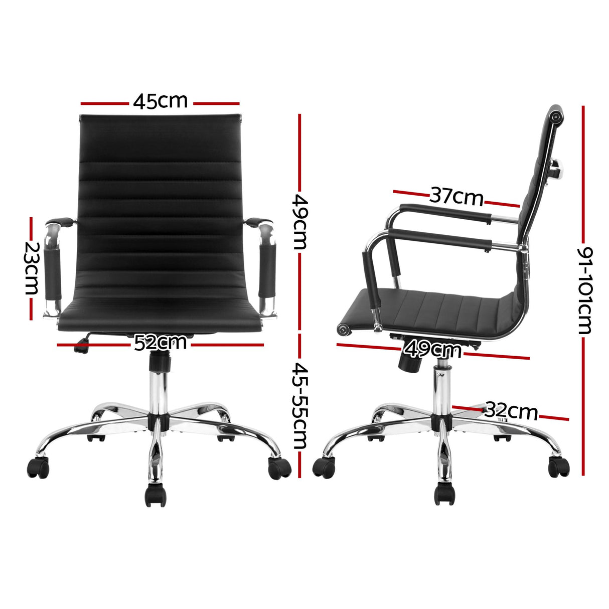 Sorrento Quay black faux leather executive office chair, view 2