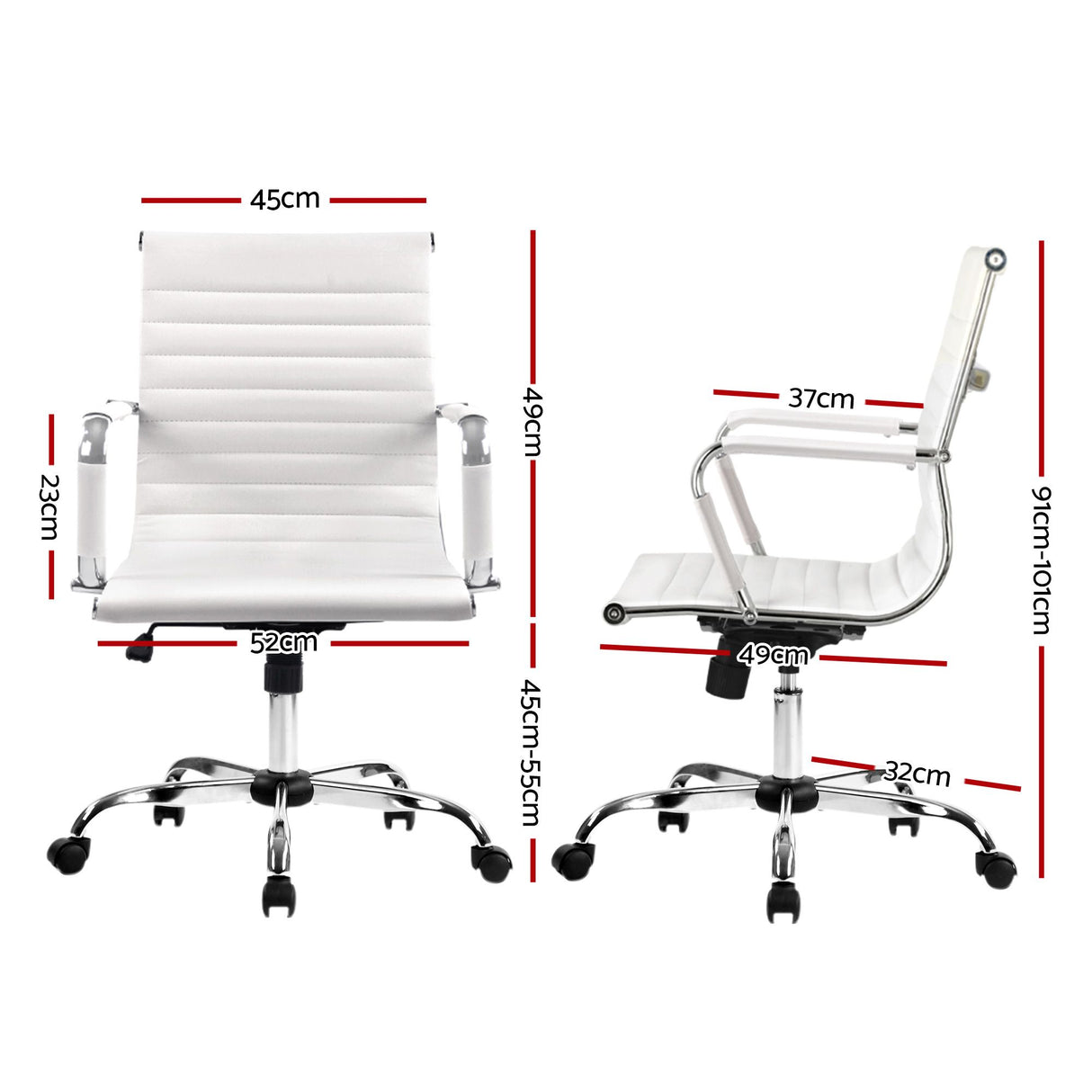 Sorrento Quay white faux leather executive office chair, view 2
