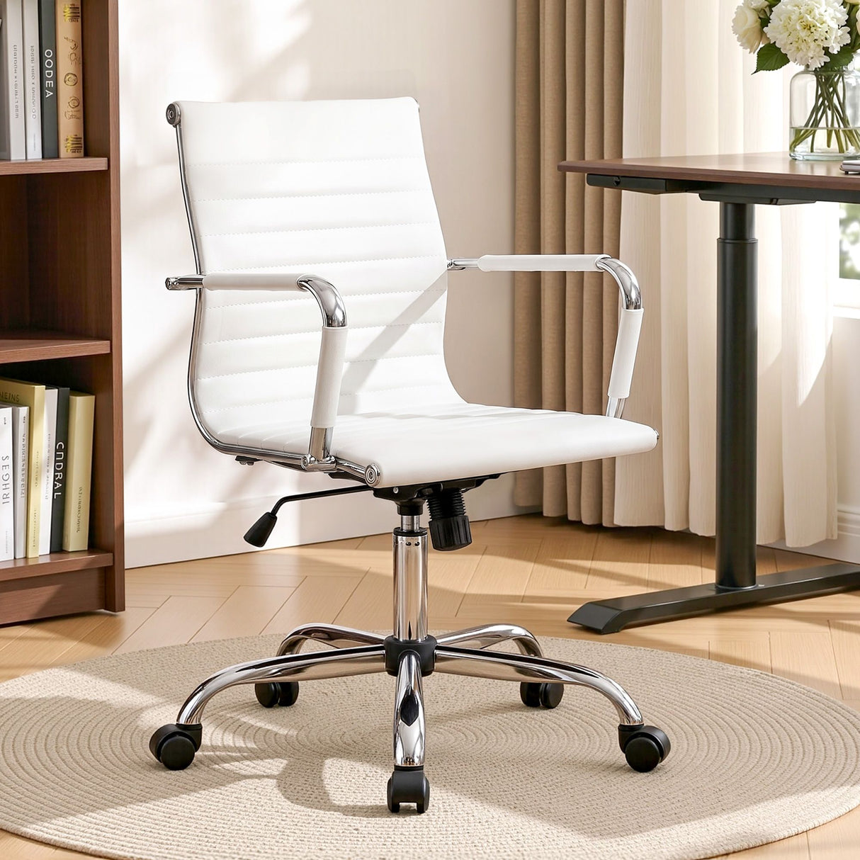 Sorrento Quay white faux leather executive office chair, view 10