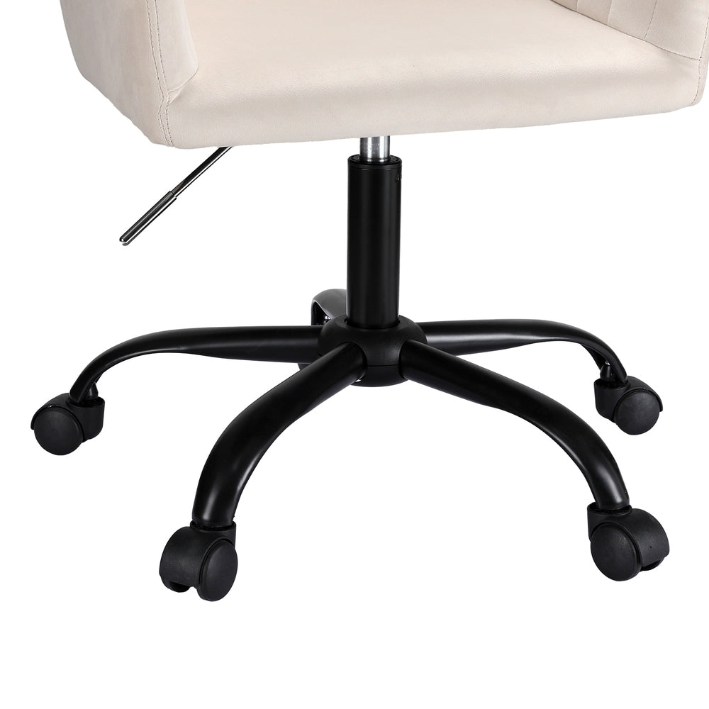 Artiss Cream Velvet Mid-Back Office Chair Dual-Padded Seat — Allure Home Collections