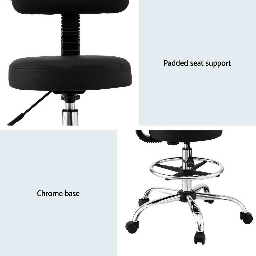 Artiss Ergonomic Black PU Drafting Chair for Standing Desks — Allure Home Collections