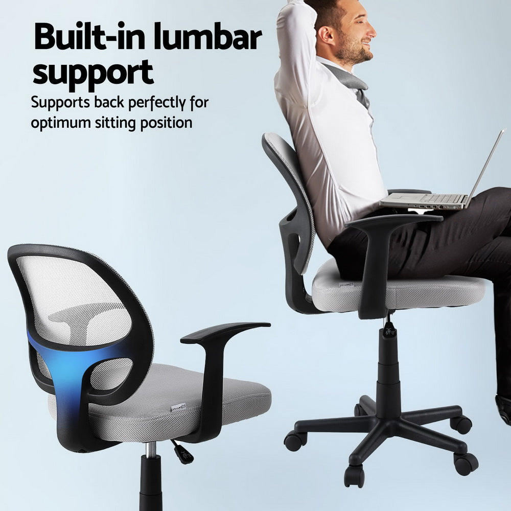Subiaco grey mid back mesh office chair in a home office