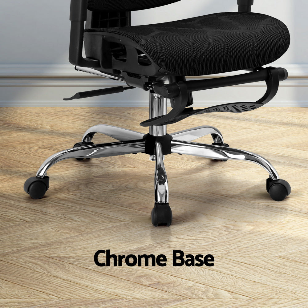 Artiss Black Ergonomic Office Chair with Retractable Footrest — Allure Home Collections