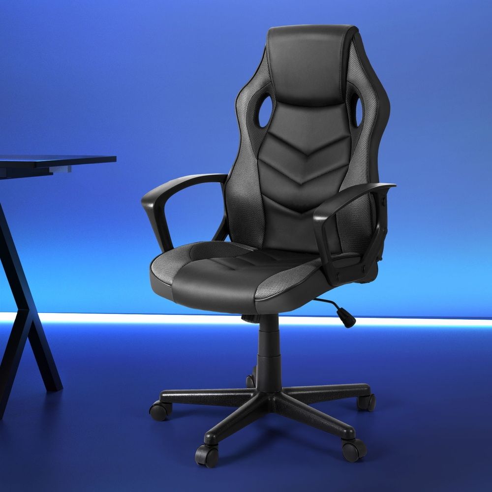 Mullaloo grey gaming chair in a home office, view 7
