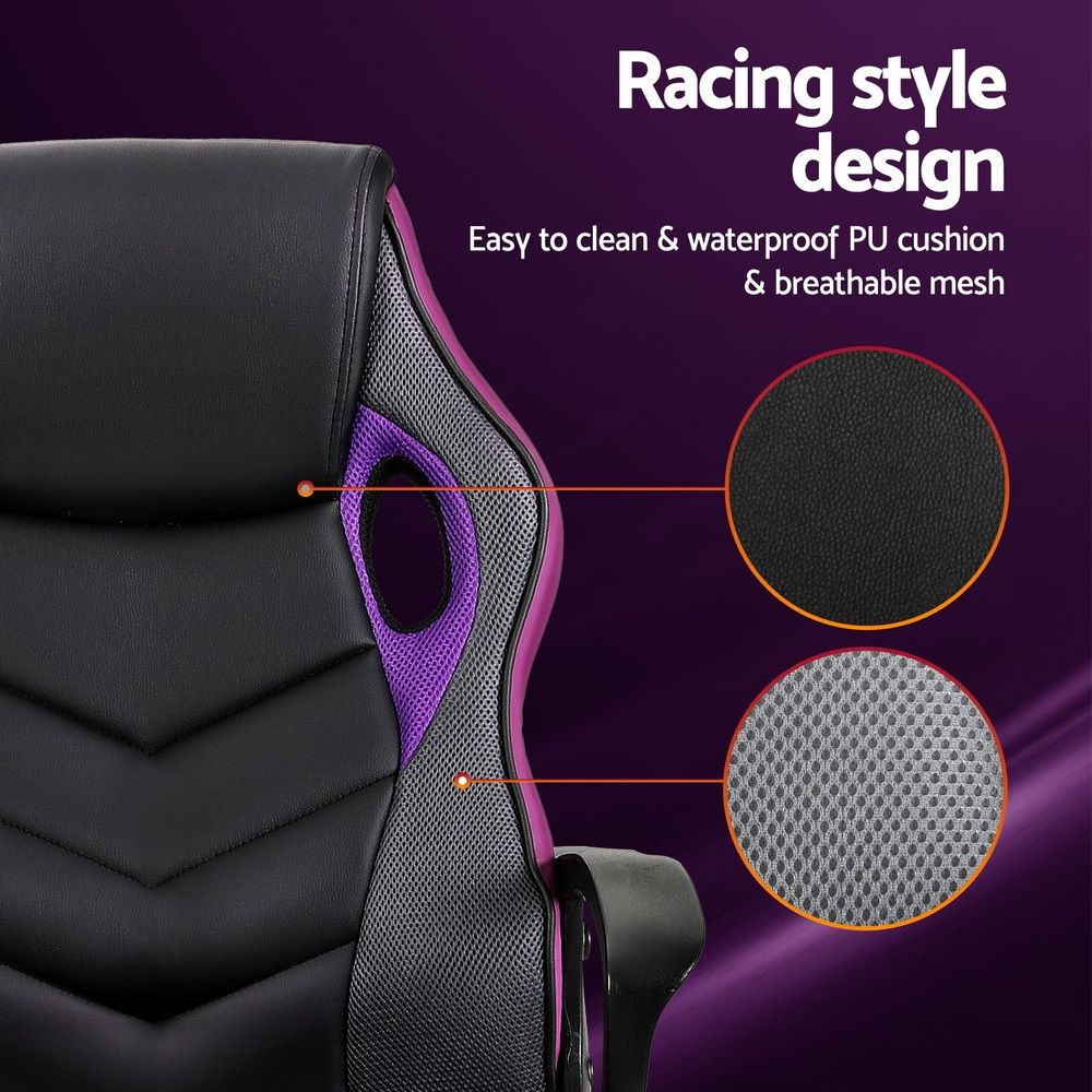 Mullaloo purple gaming chair in a home office, view 4