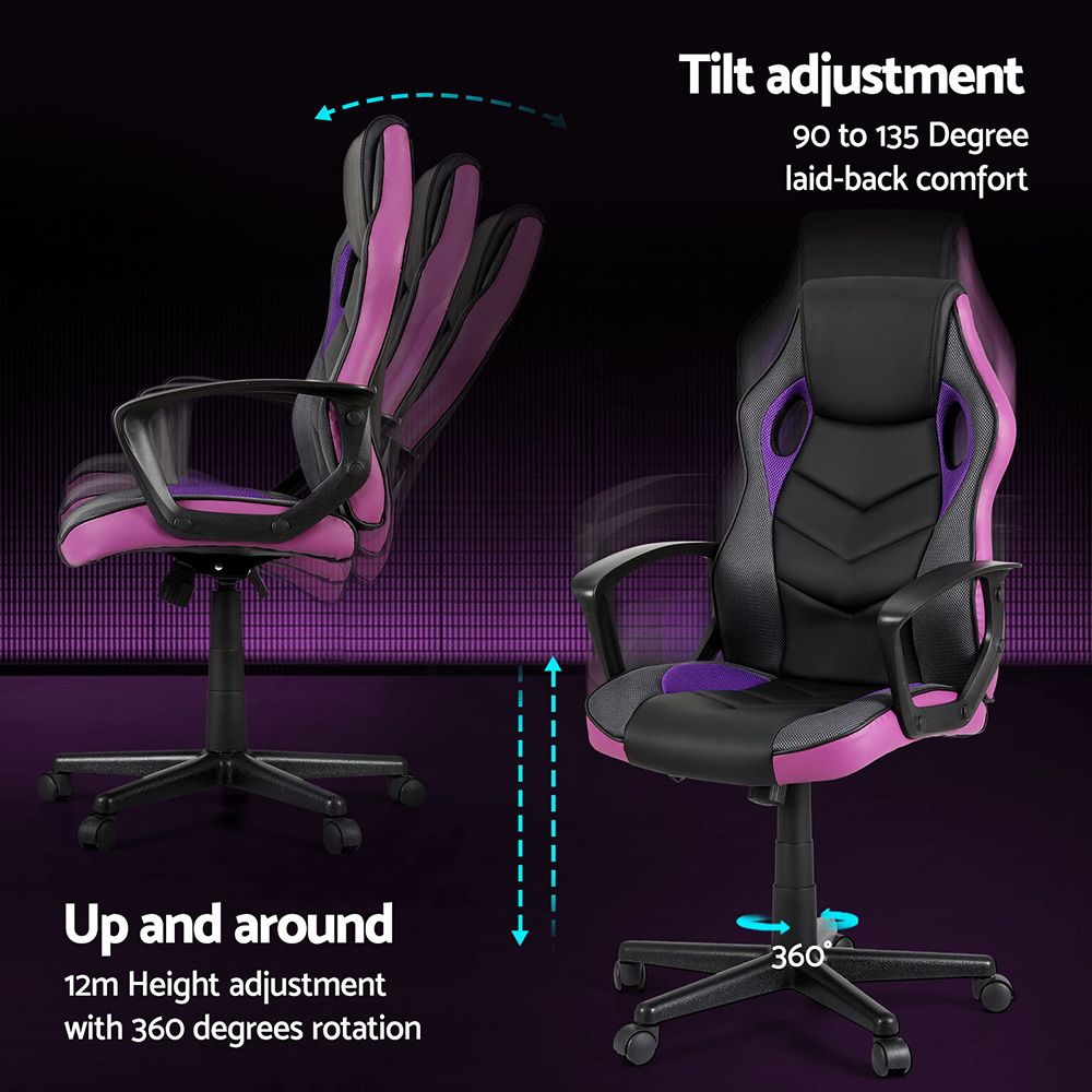 Mullaloo purple gaming chair in a home office, view 5