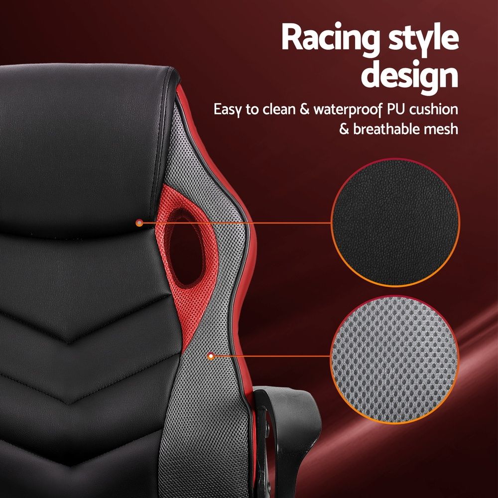 Mullaloo red gaming chair in a home office, view 4
