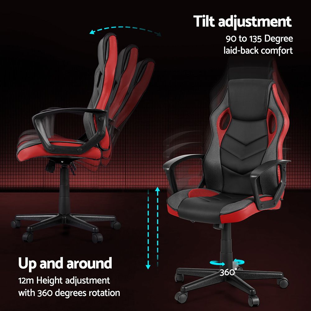 Mullaloo red gaming chair in a home office, view 5