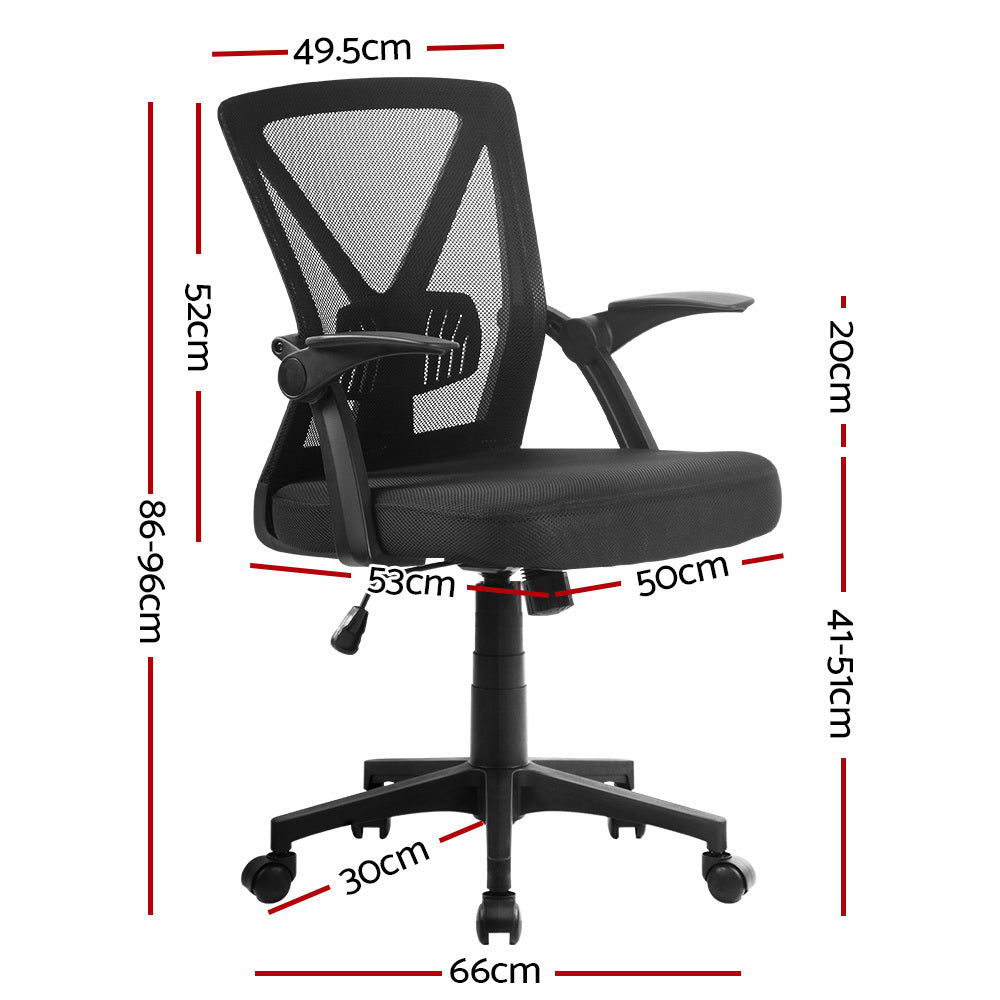 Artiss Mid-Back Mesh Office Chair Black Ergonomic — Allure Home Collections