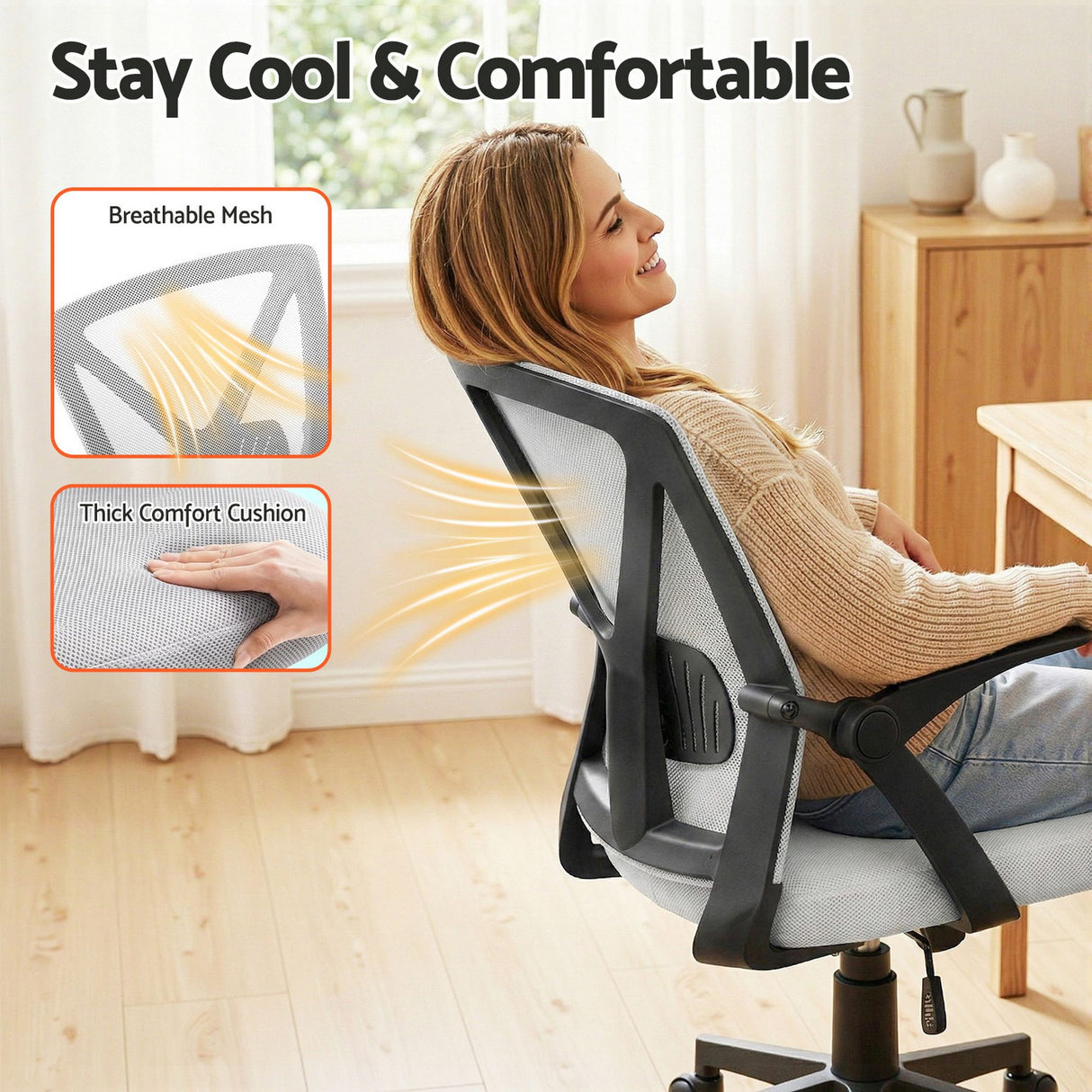 Bunbury grey mesh ergonomic office chair for the home office