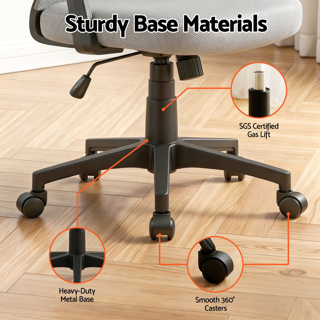 Bunbury grey mesh ergonomic office chair for the home office