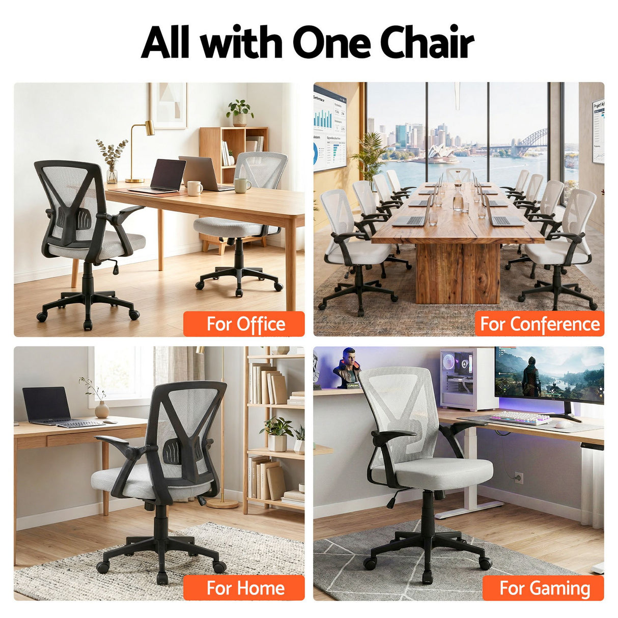 Bunbury grey mesh ergonomic office chair for the home office