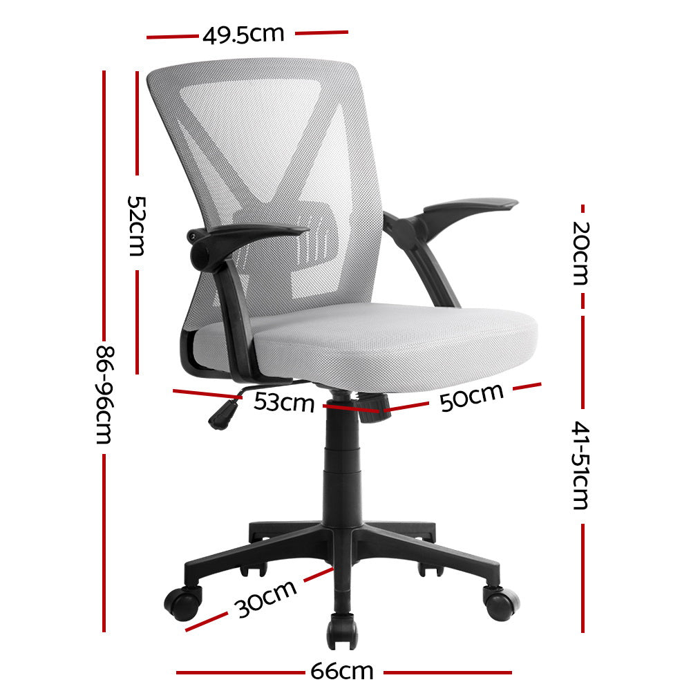Artiss Nile Grey Mid-Back Mesh Office Chair — Allure Home Collections