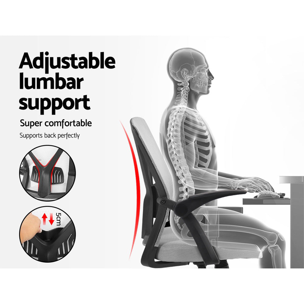 Artiss Nile Grey Mid-Back Mesh Office Chair — Allure Home Collections