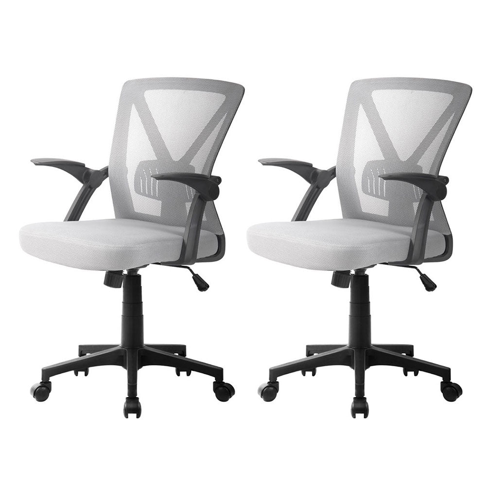 Artiss Nile Mid-Back Mesh Office Chair Grey Pack of 2 — Allure Home Collections
