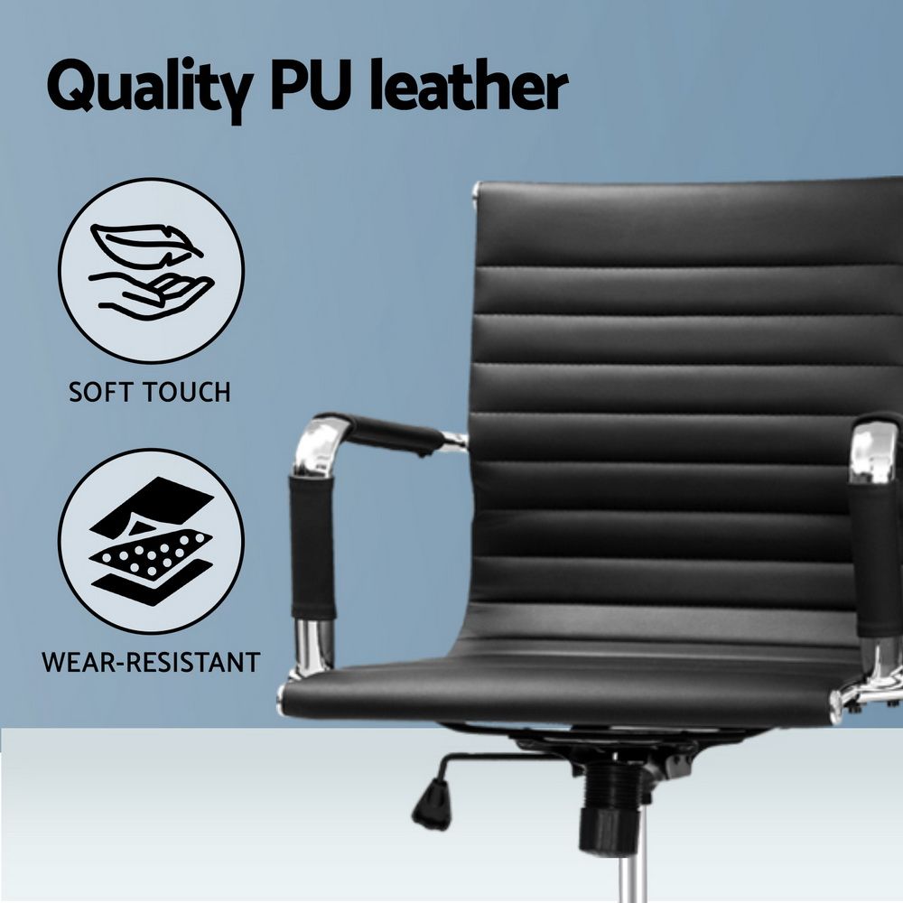 Guilderton black faux leather drafting office chair with footrest ring, view 5