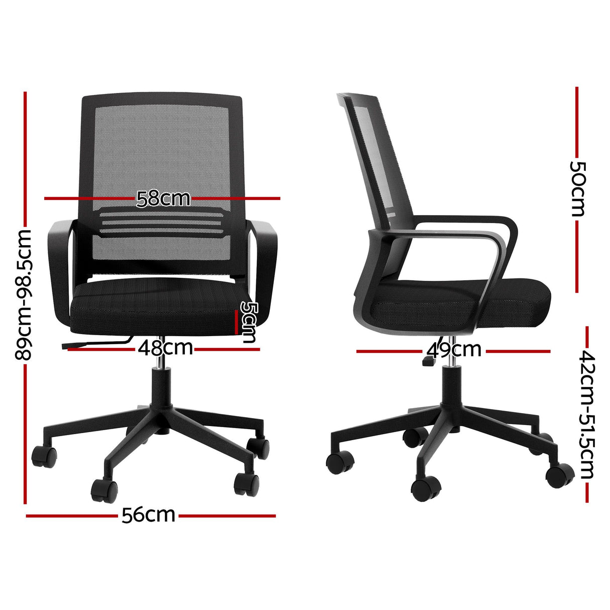 Cottesloe black mid back mesh office chair in a home office