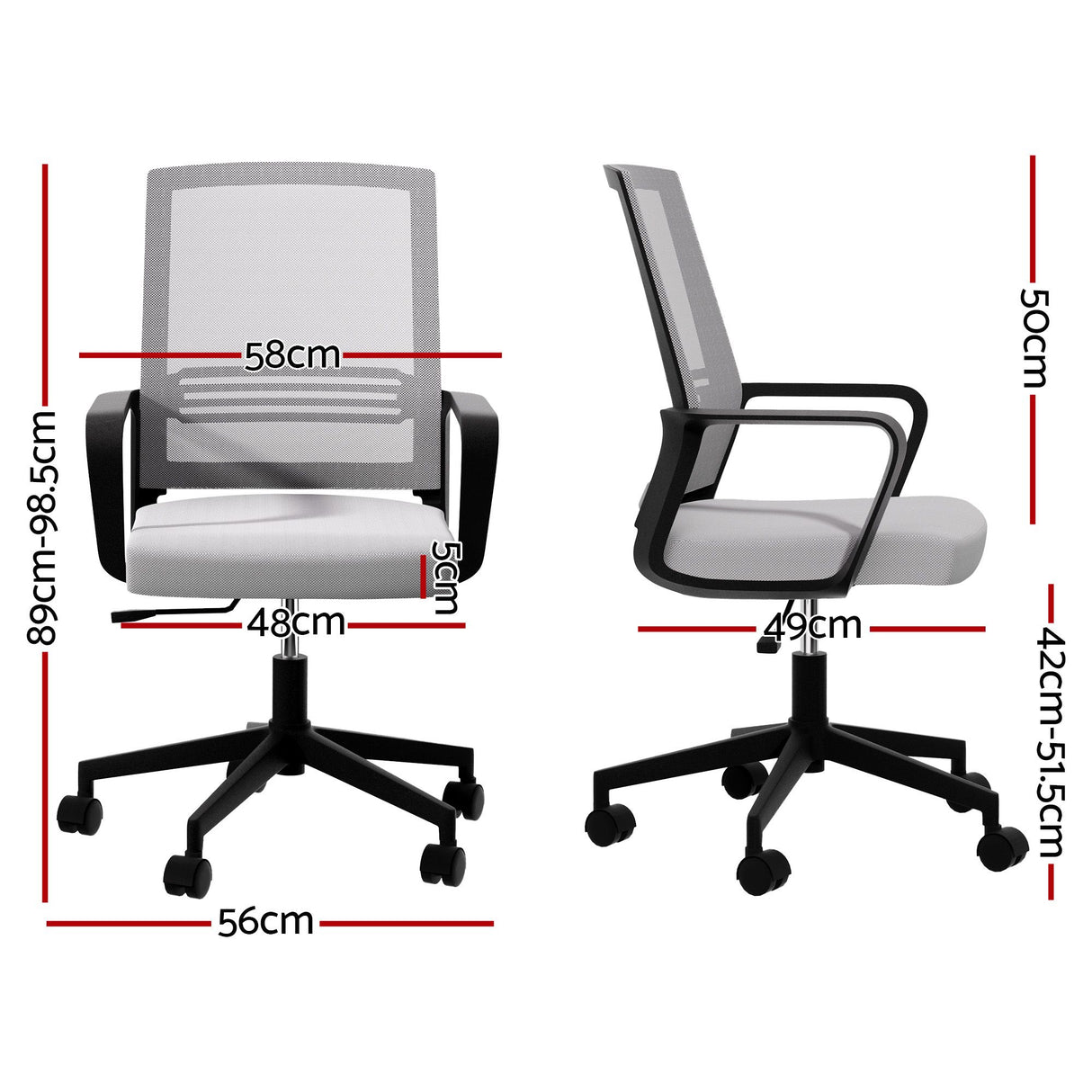 Cottesloe grey mid back mesh office chair in a home office