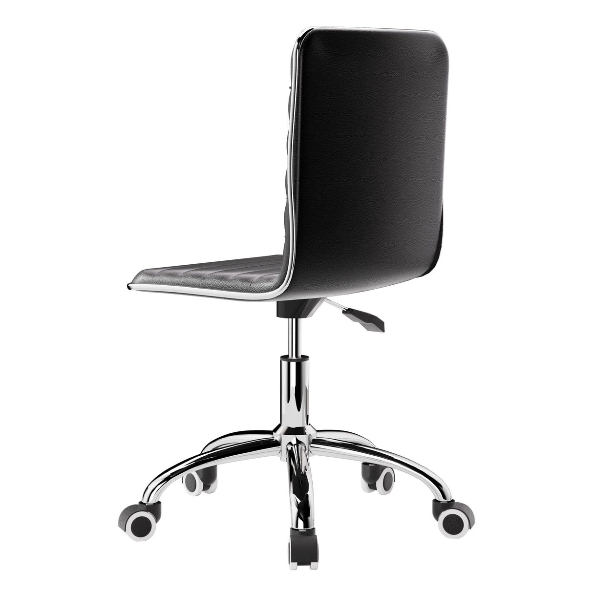 Dowerin black faux leather low back office chair with metal base