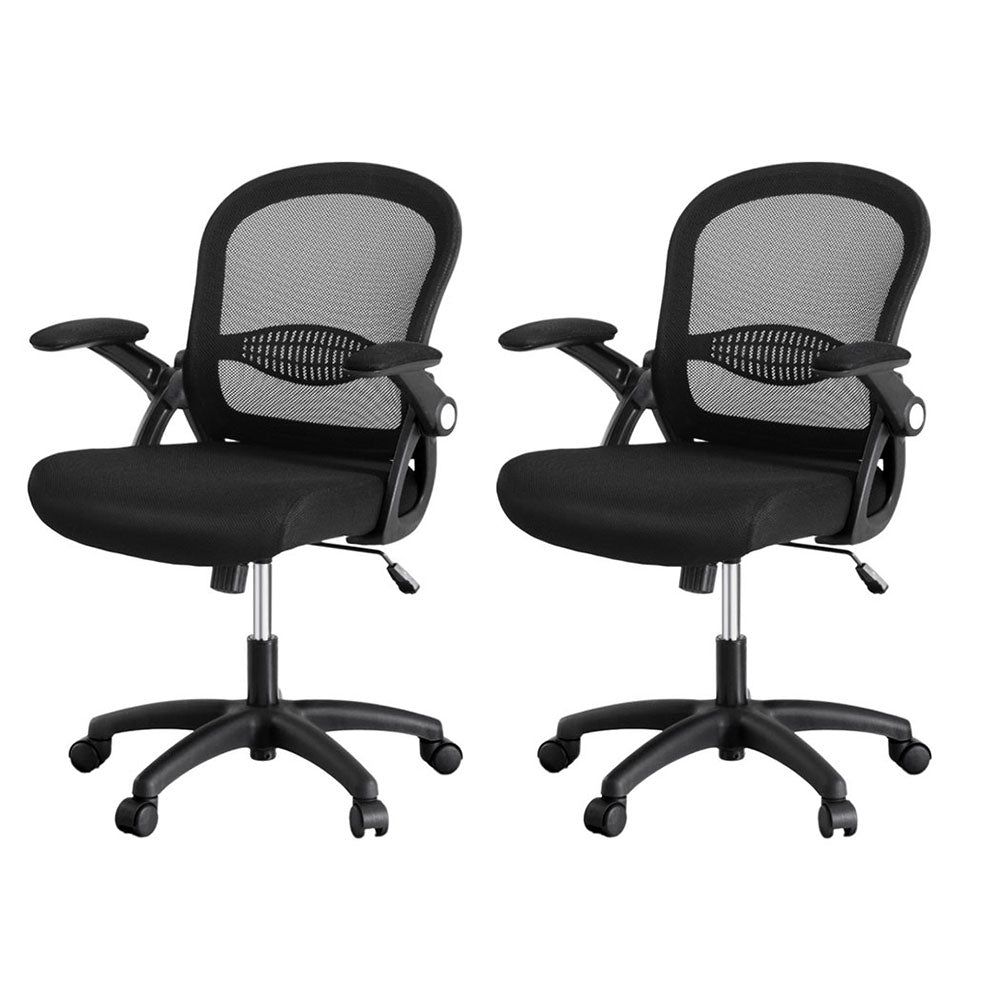 Burns Beach black mesh office chair pair