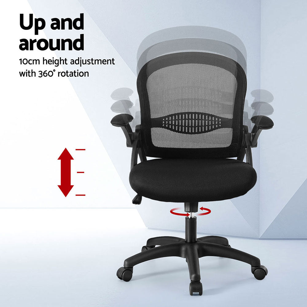 Burns Beach black mesh office chair pair, view 4