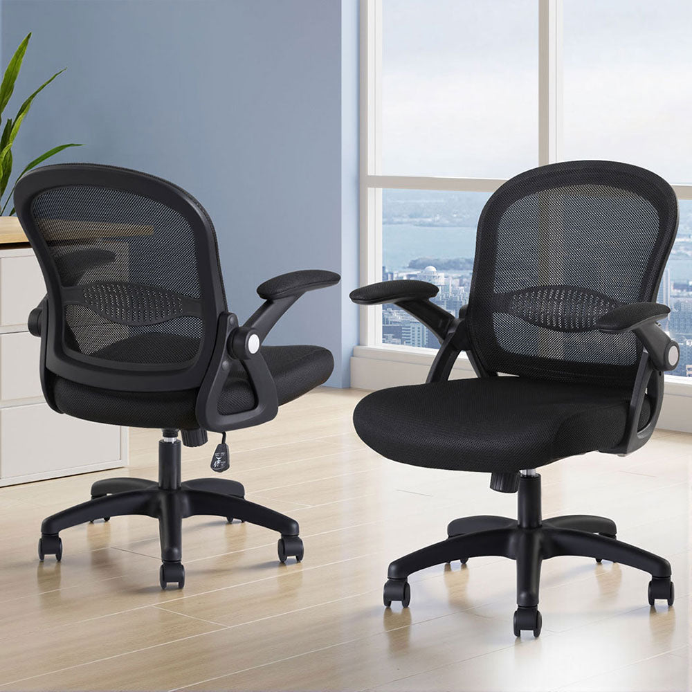 Burns Beach black mesh office chair pair, view 7