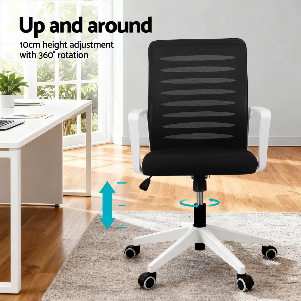Capel black and white ergonomic mesh office chair