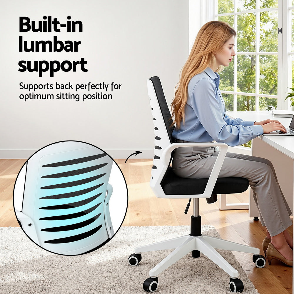 Capel black and white ergonomic mesh office chair