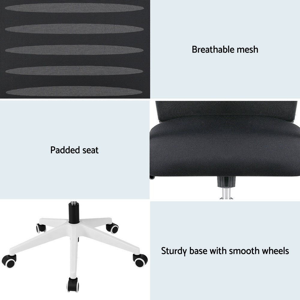 Capel black and white ergonomic mesh office chair