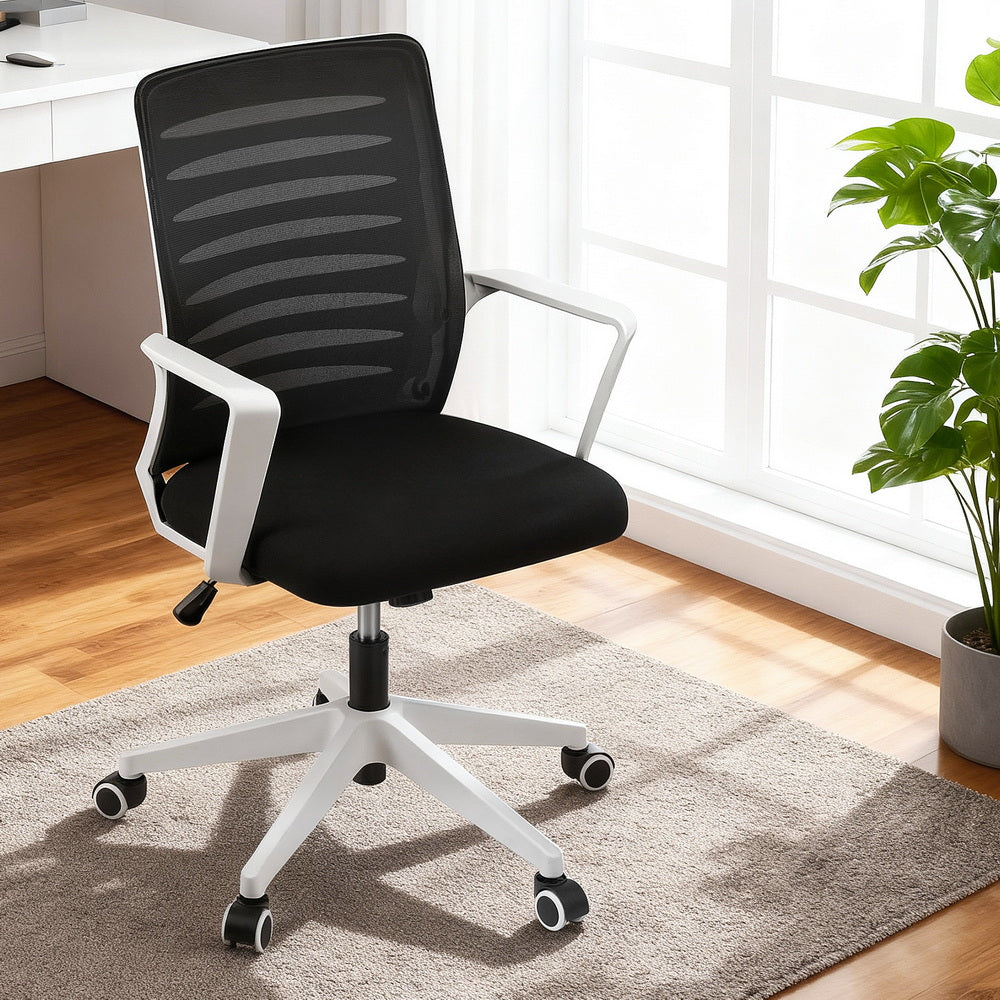 Capel black and white ergonomic mesh office chair