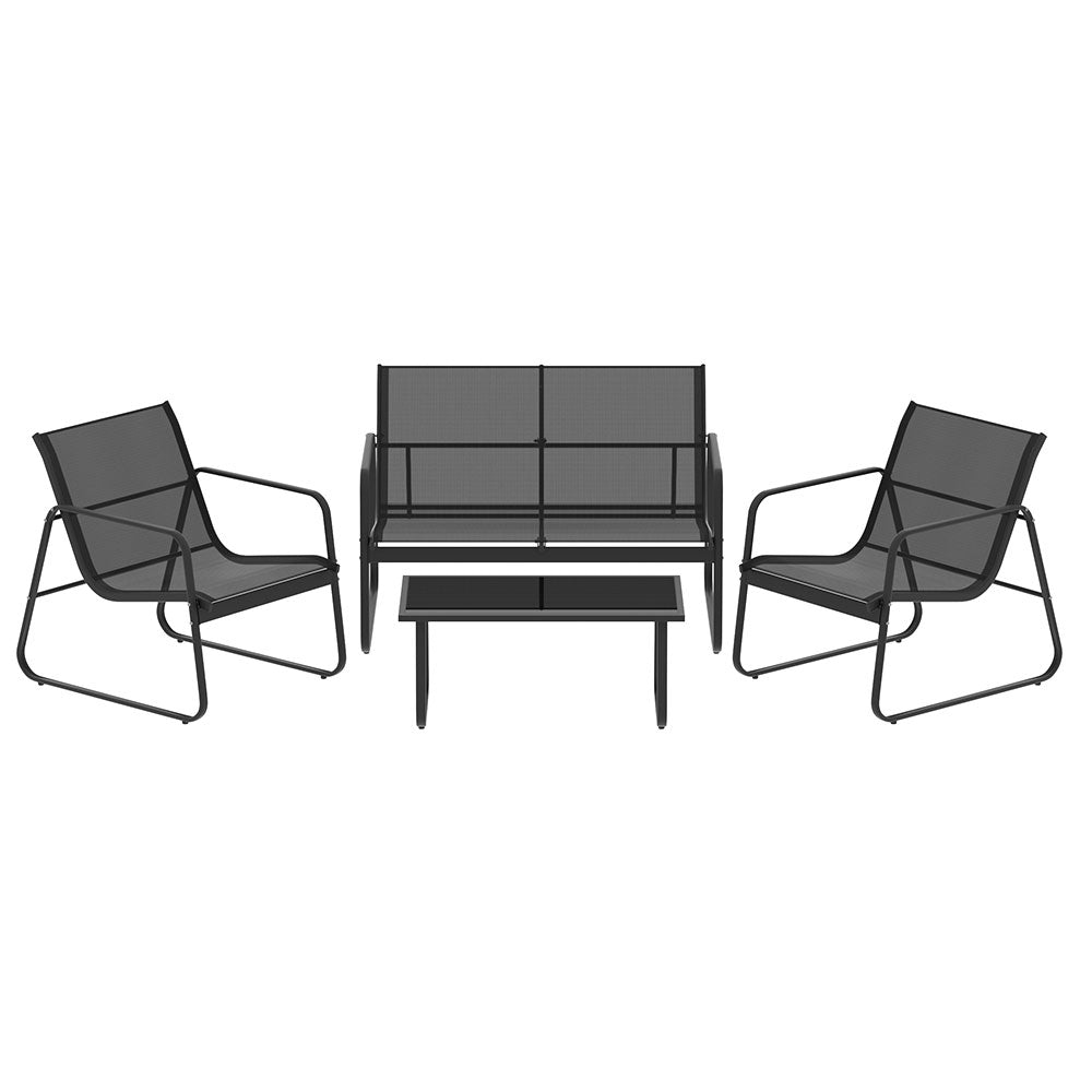 Urangan 4 Piece Sofa Set, Black