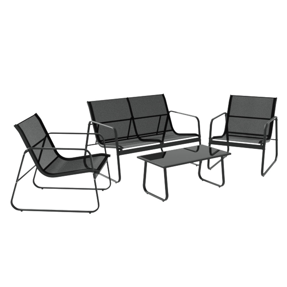 Urangan 4 Piece Sofa Set, Black