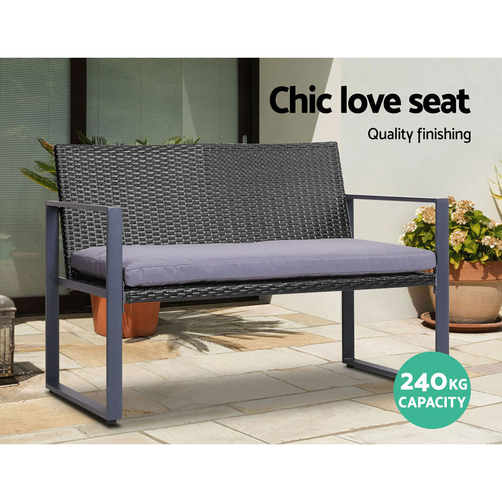 Townsville 4 Piece Sofa Set, Black
