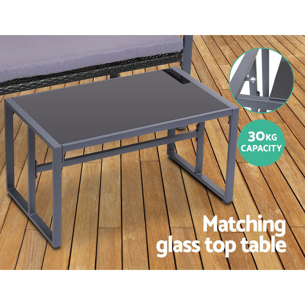 Townsville 4 Piece Sofa Set, Black
