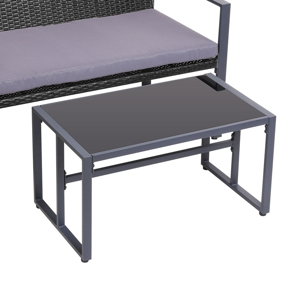 Townsville 4 Piece Sofa Set with Storage Cover, Black