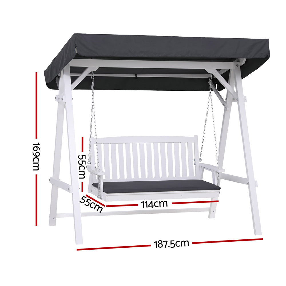 Congo Swing Chair with Canopy White