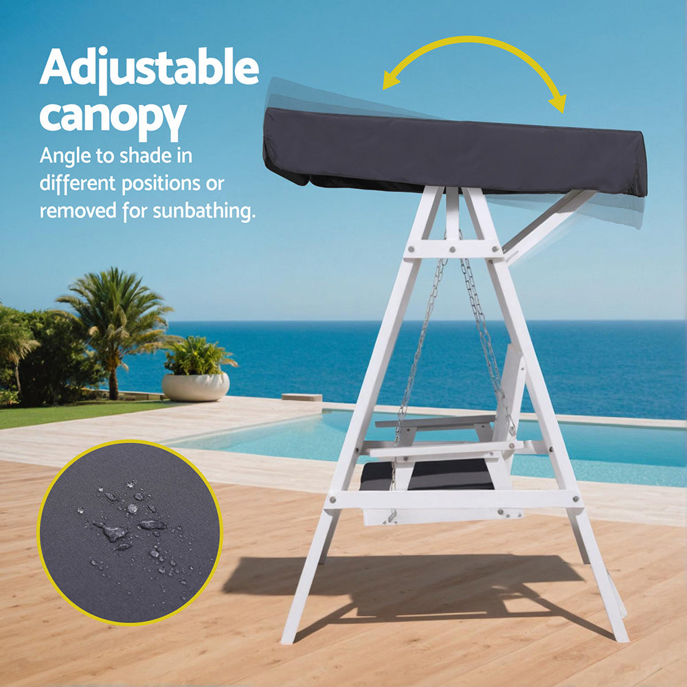 Congo Swing Chair with Canopy White