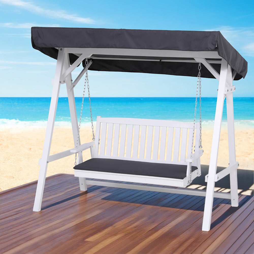Congo Swing Chair with Canopy White
