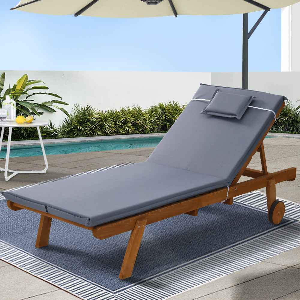 Nerang grey timber sun lounge in an outdoor setting