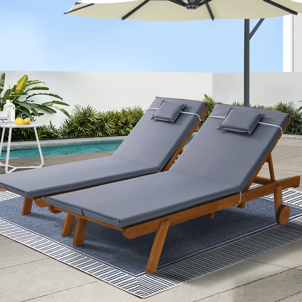 Nerang grey timber sun lounge in an outdoor setting