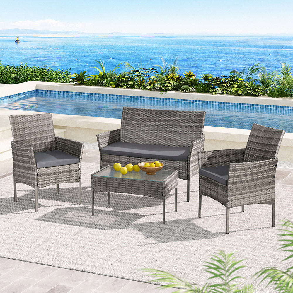 Woody Point 4 Piece Outdoor Sofa Set, Grey