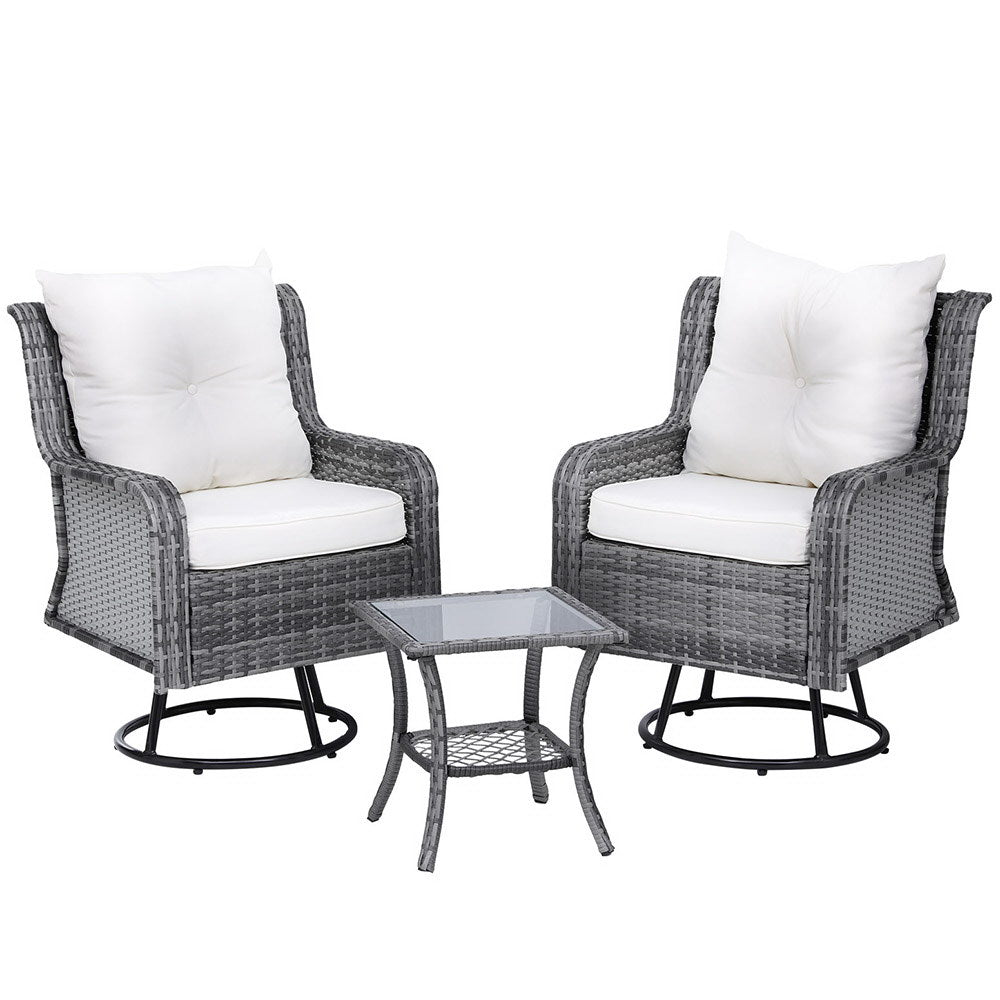Beerwah 3 Piece Outdoor Lounge Set, Grey