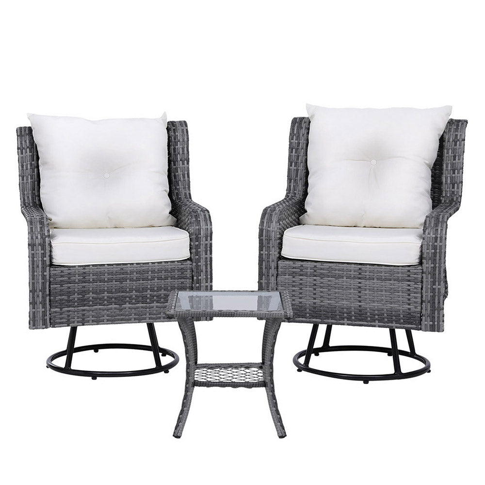 Beerwah 3 Piece Outdoor Lounge Set, Grey
