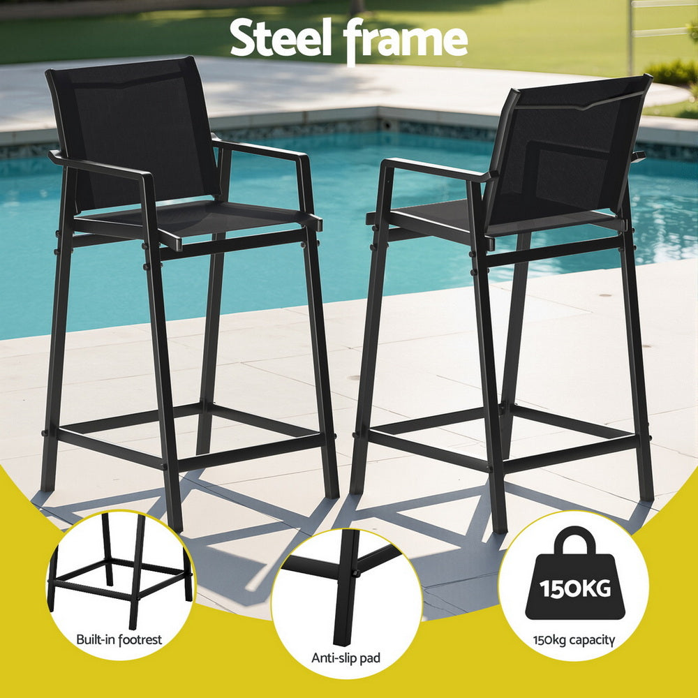 Fingal Bay Outdoor Bar Stool Black 4