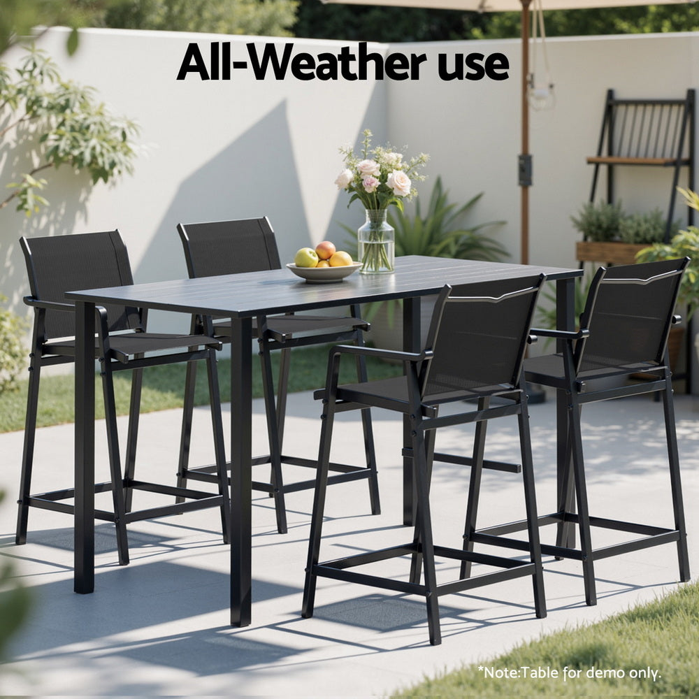 Fingal Bay Outdoor Bar Stool Black 6